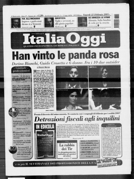 Italia oggi : quotidiano di economia finanza e politica